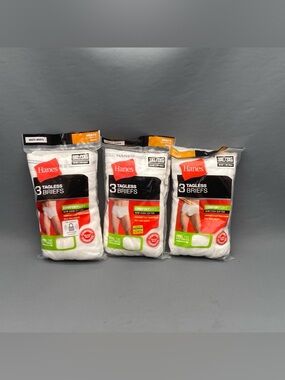 Hanes Men's ComfortSoft White Tagless Full Rise Briefs Size 3XL (48-50") 3 PK